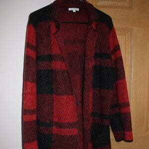Northstyle Red & Black Plaid Oversized Cardigan Size XL